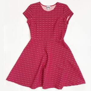 NWOT Leota Ursula Bellissimo Pink Short Sleeve Textured Knit Fit and Flare Dress